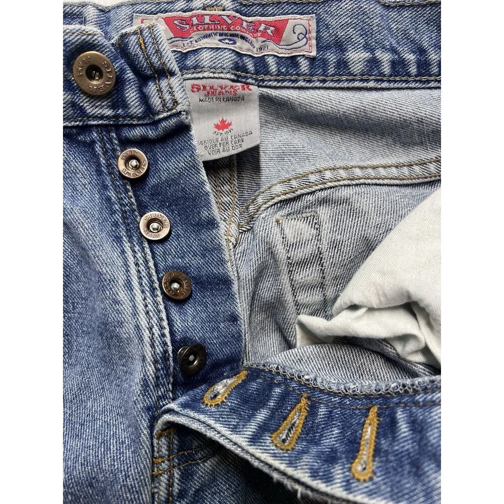 Vintage Silver Jeans Mens 27x32 Made In Canada Straight Leg Button Fly